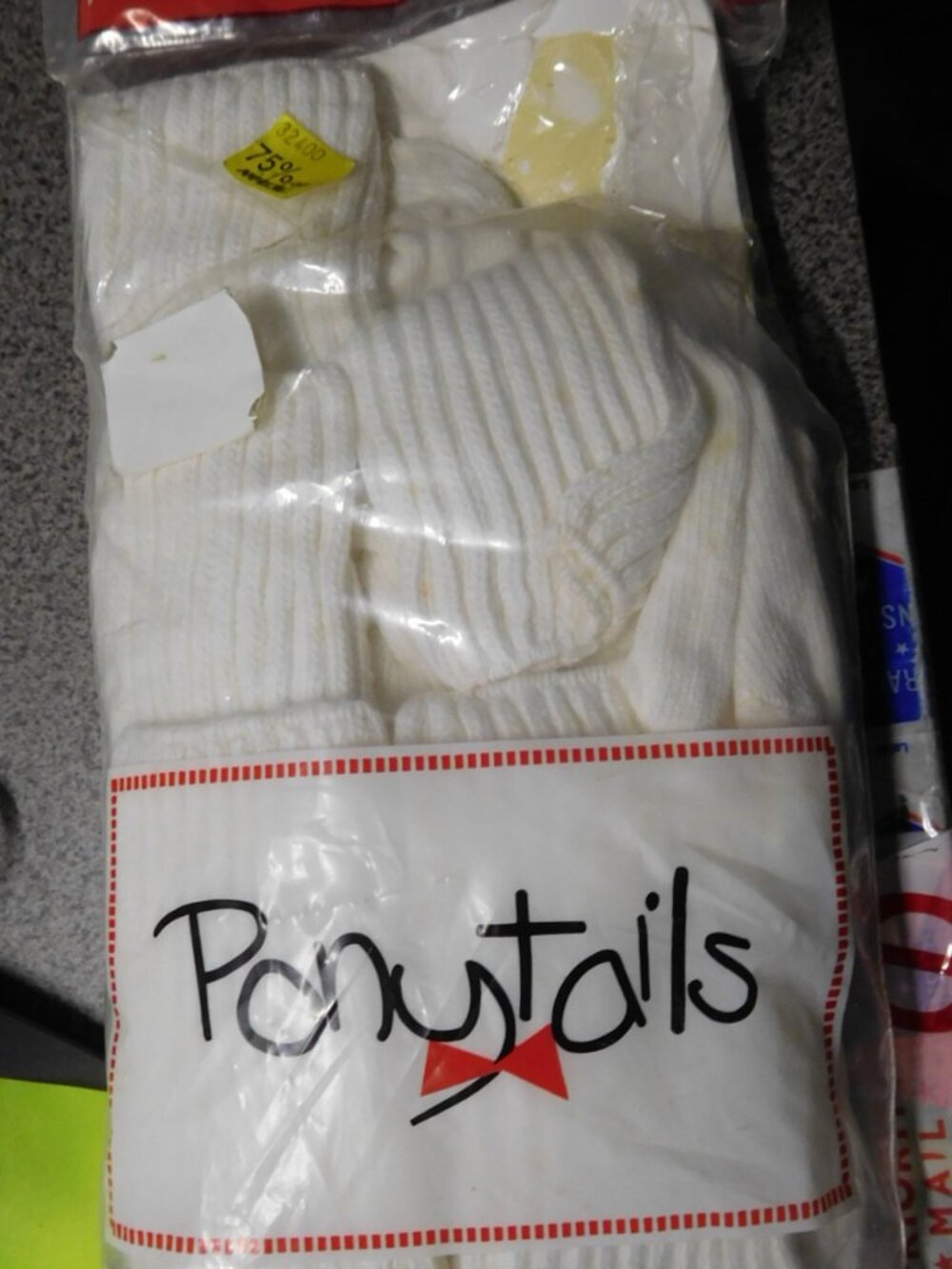 nEW OLD STCK usa mADE ponytailS 5 PAIR WHITE SOCKS SHE SIE 6 -3.5/ SOCK SZ 6-8.5